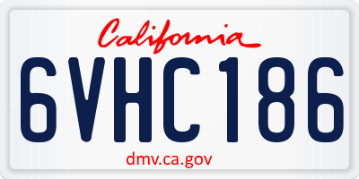 CA license plate 6VHC186