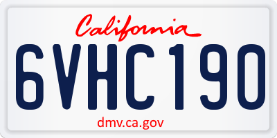 CA license plate 6VHC190
