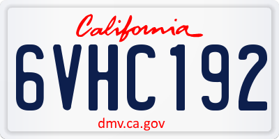 CA license plate 6VHC192