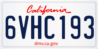 CA license plate 6VHC193