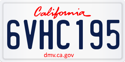 CA license plate 6VHC195
