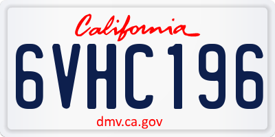 CA license plate 6VHC196