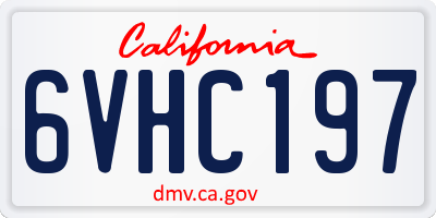 CA license plate 6VHC197