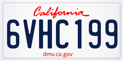 CA license plate 6VHC199