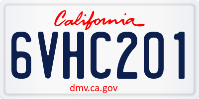 CA license plate 6VHC201