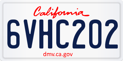 CA license plate 6VHC202