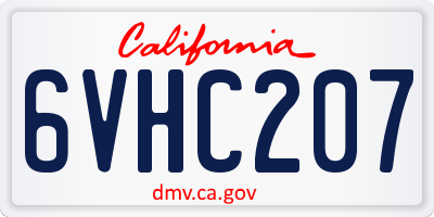 CA license plate 6VHC207