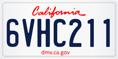 CA license plate 6VHC211