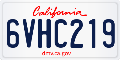 CA license plate 6VHC219