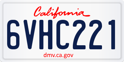 CA license plate 6VHC221