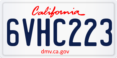 CA license plate 6VHC223
