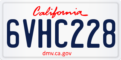 CA license plate 6VHC228