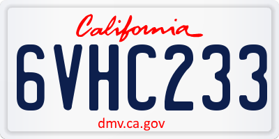 CA license plate 6VHC233