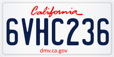 CA license plate 6VHC236