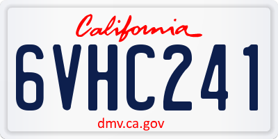 CA license plate 6VHC241