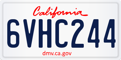 CA license plate 6VHC244