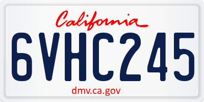 CA license plate 6VHC245