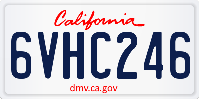 CA license plate 6VHC246