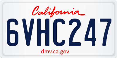 CA license plate 6VHC247