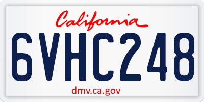 CA license plate 6VHC248