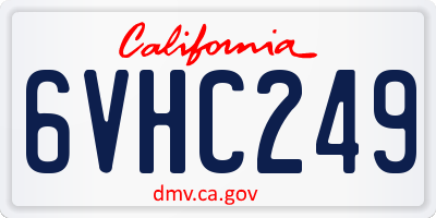 CA license plate 6VHC249