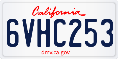 CA license plate 6VHC253