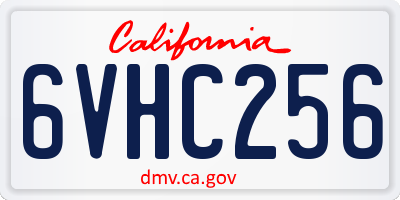 CA license plate 6VHC256