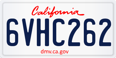 CA license plate 6VHC262