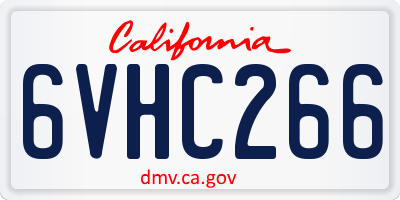 CA license plate 6VHC266