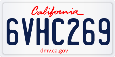 CA license plate 6VHC269