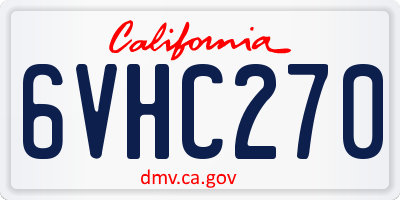 CA license plate 6VHC270