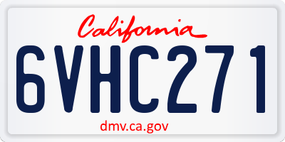 CA license plate 6VHC271