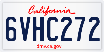 CA license plate 6VHC272