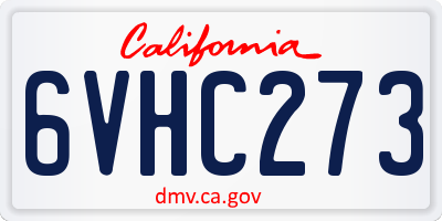 CA license plate 6VHC273