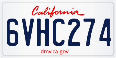 CA license plate 6VHC274