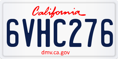 CA license plate 6VHC276
