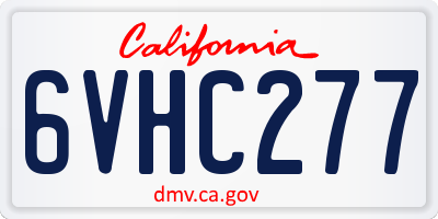 CA license plate 6VHC277