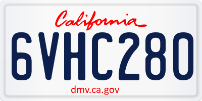 CA license plate 6VHC280