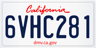 CA license plate 6VHC281