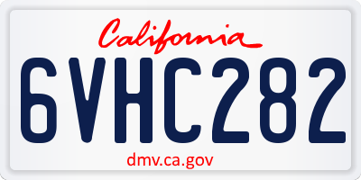 CA license plate 6VHC282