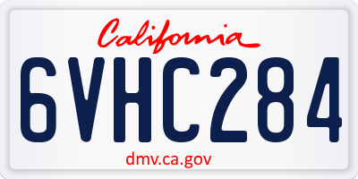CA license plate 6VHC284