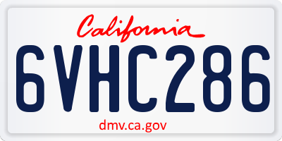 CA license plate 6VHC286