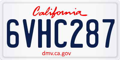 CA license plate 6VHC287