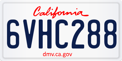 CA license plate 6VHC288