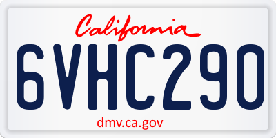CA license plate 6VHC290