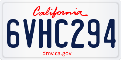 CA license plate 6VHC294