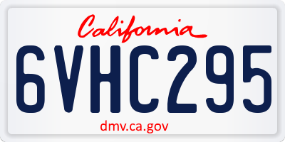 CA license plate 6VHC295