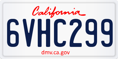 CA license plate 6VHC299