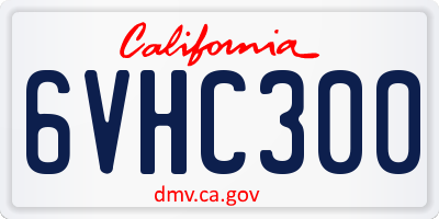 CA license plate 6VHC300