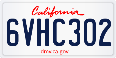 CA license plate 6VHC302